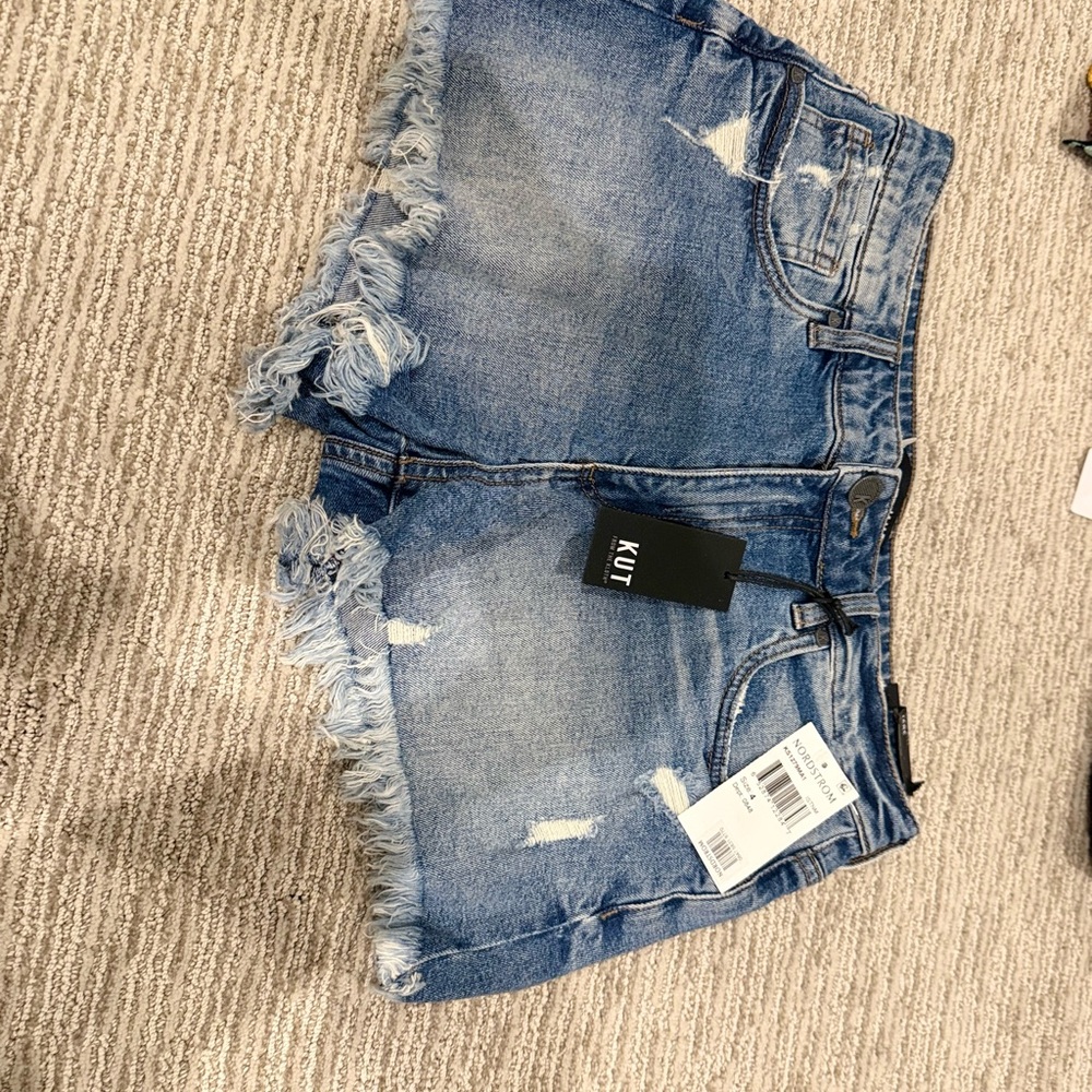 Kut from the Kloth Distressed Blue Jean Shorts